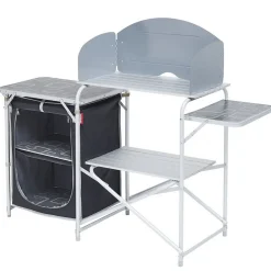 Trigano Meuble De Cuisine Avec Desserte Gris/Noir< Meuble Cuisine De Camping