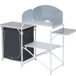 Trigano Meuble De Cuisine Avec Desserte Gris/Noir< Meuble Cuisine De Camping
