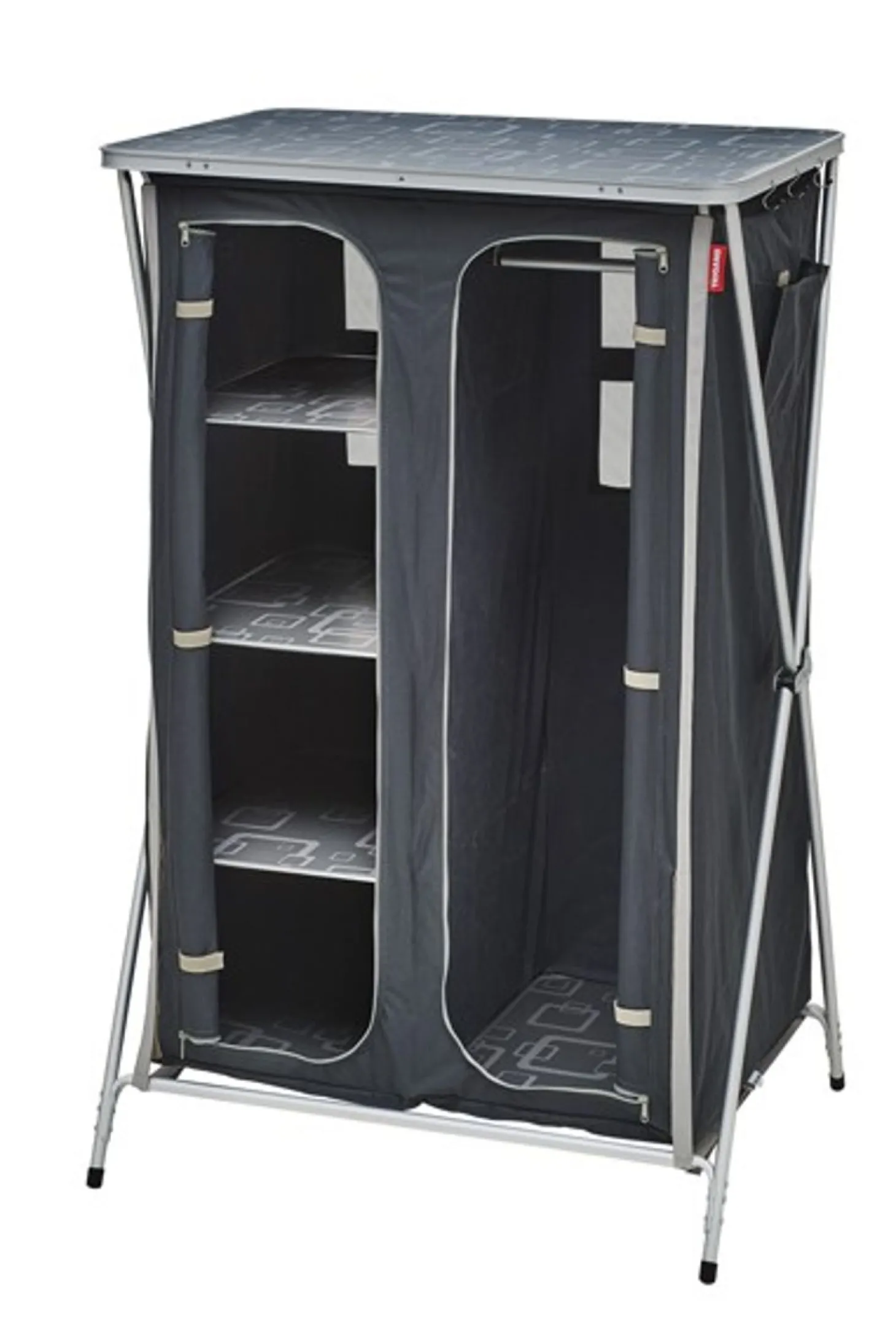 Trigano Meuble De Rangement Avec Penderie Gris/Noir< Meuble Rangement De Camping
