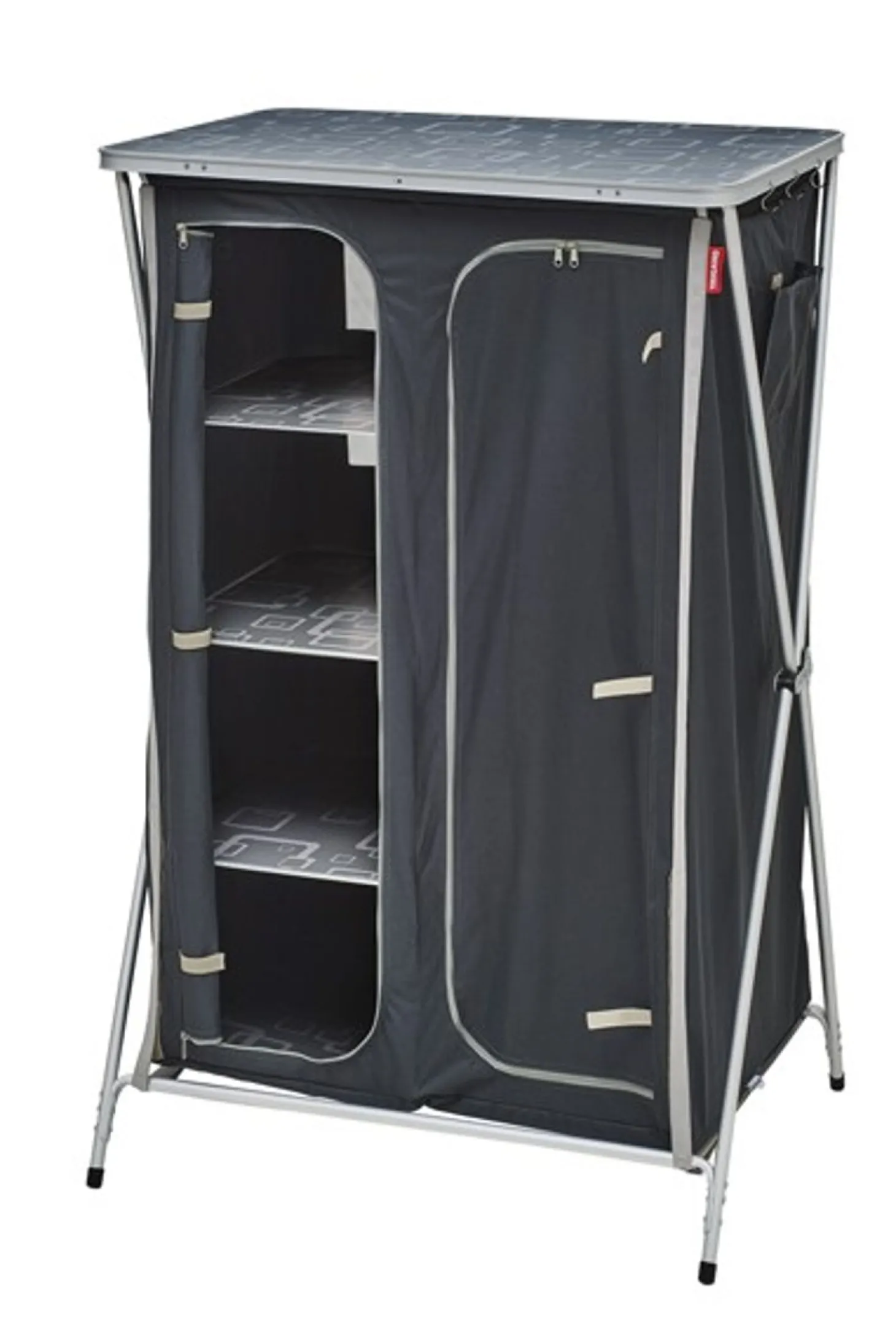 Trigano Meuble De Rangement Avec Penderie Gris/Noir< Meuble Rangement De Camping