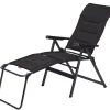 Trigano Pack Fauteuil Camping Premium Noir + Repose-Pied< Bons Plans