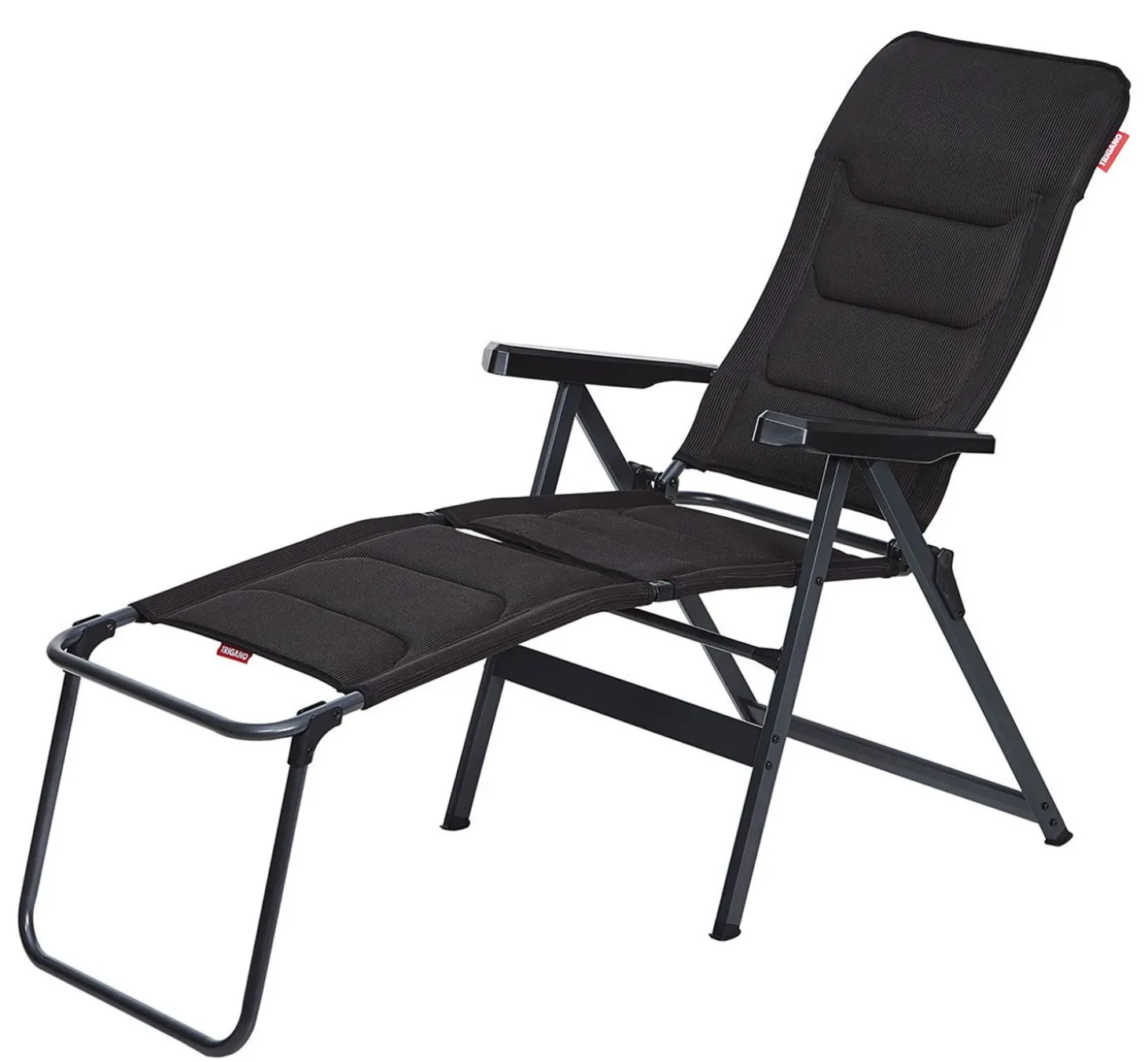 Trigano Pack Fauteuil Camping Premium Noir + Repose-Pied< Bons Plans