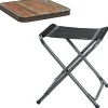 Trigano Pack Table D'Appoint Noir - Bois Flotte< Chaise De Camping