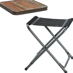 Trigano Pack Table D'Appoint Noir - Bois Flotte< Chaise De Camping
